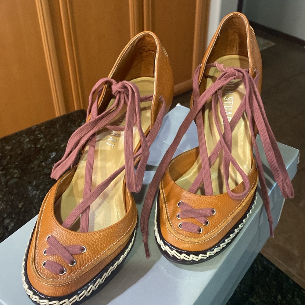 ❤️ SALE ✅ COLIN STUART HEELS leather shoes long lace in pristine  condition.